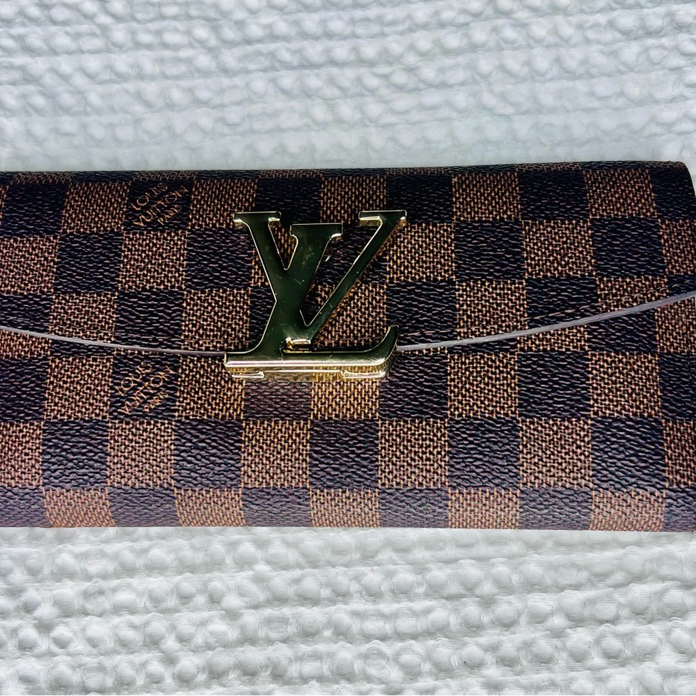 Louis Vuitton Brown and Black Checkered Wallet